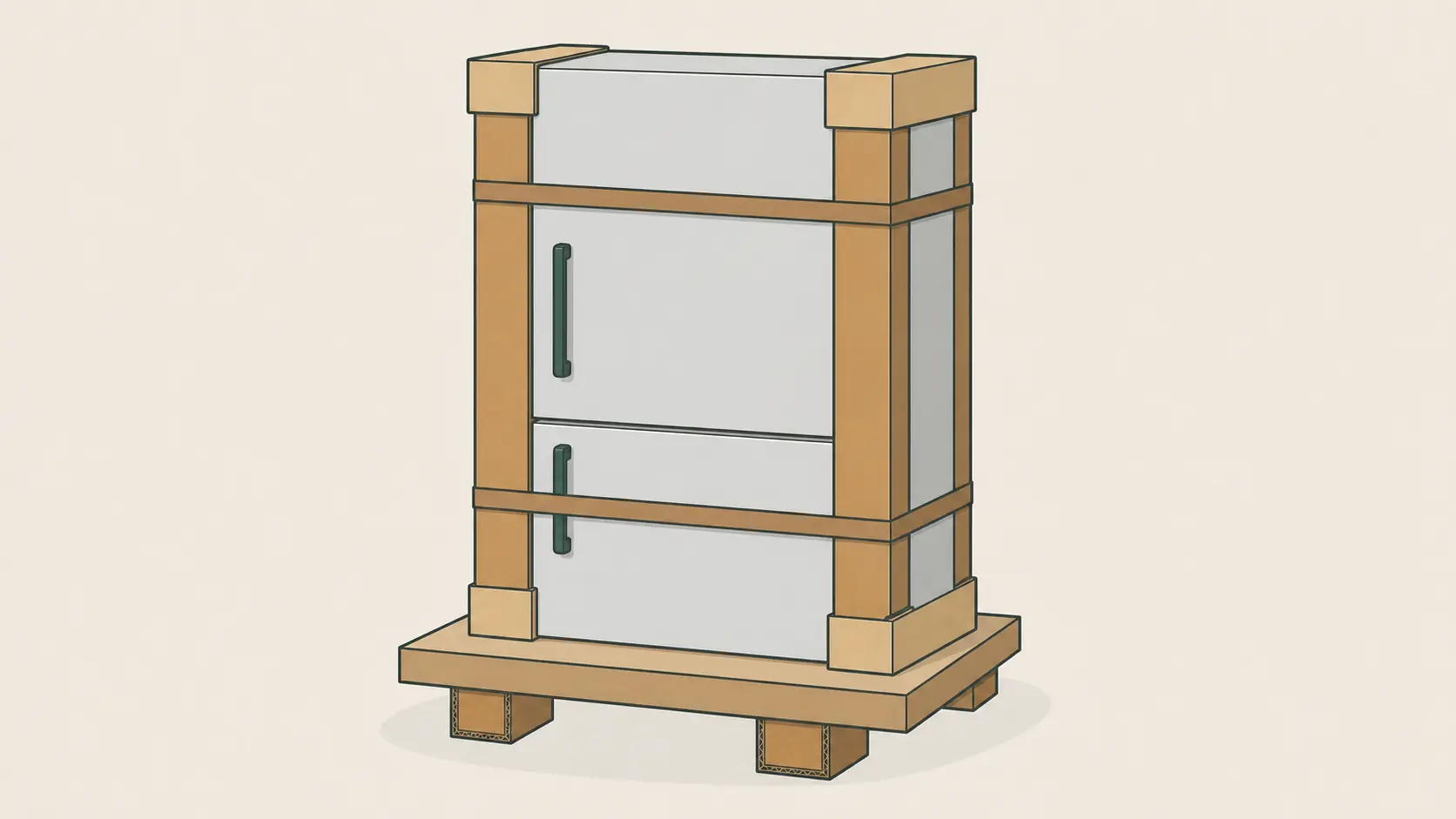 家具家电纸质脚墩包装应用插画